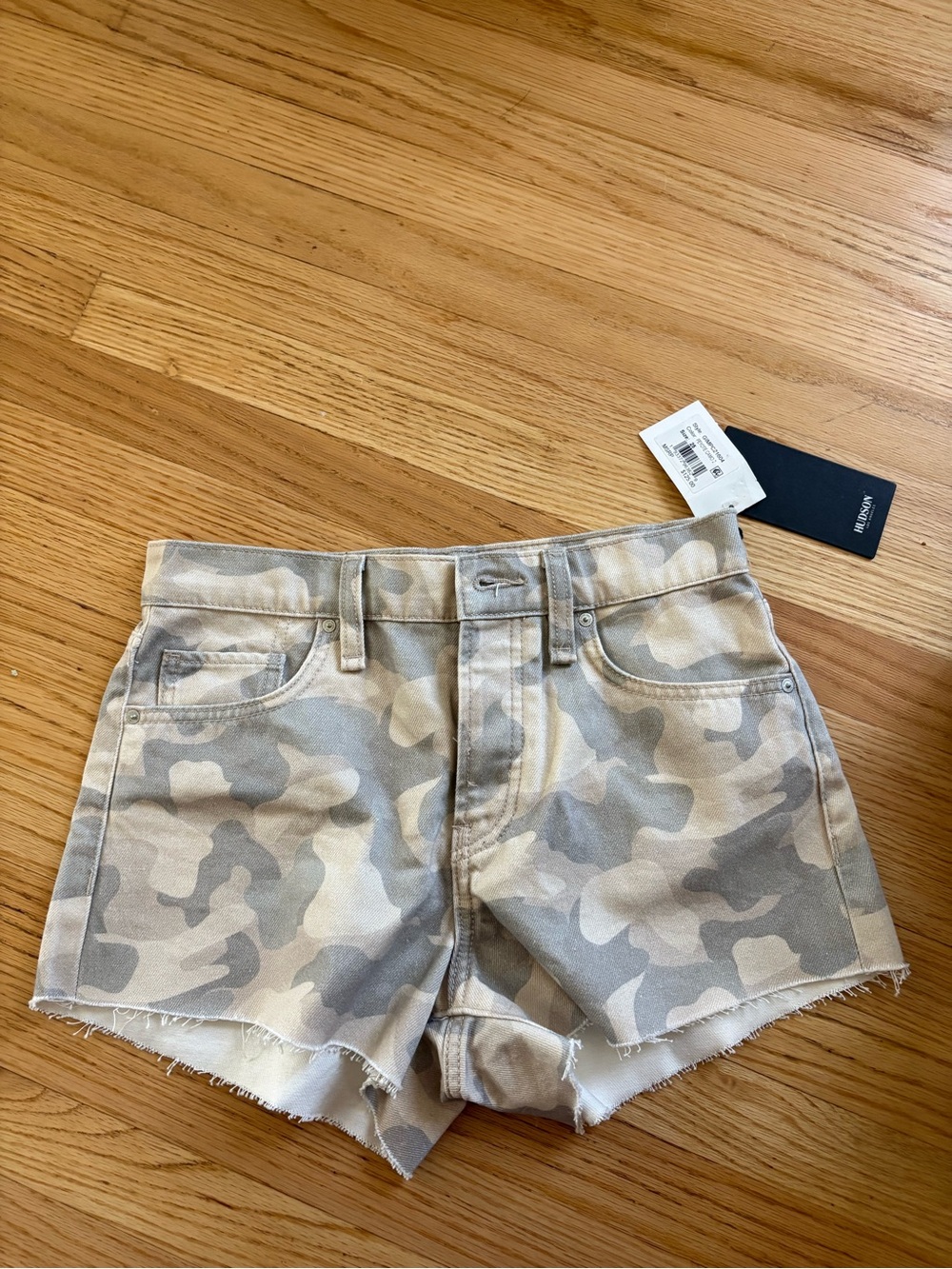 NWT HUDSON Los Angeles Camo High-Rise Cutoff Shorts